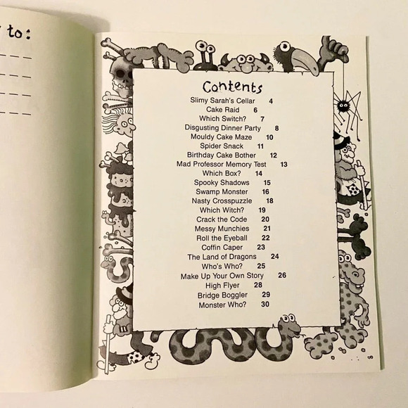 Vintage 1989 Monster Madness A Picture Puzzle Book  Hippo Books Scholastic - Picture 7 of 12